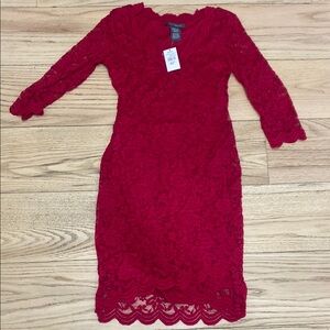 Elegant Red Lace Dress